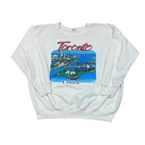 Vintage 80s Toronto Canada Skyline Crew Sweatshirt Men's XL Loungewear